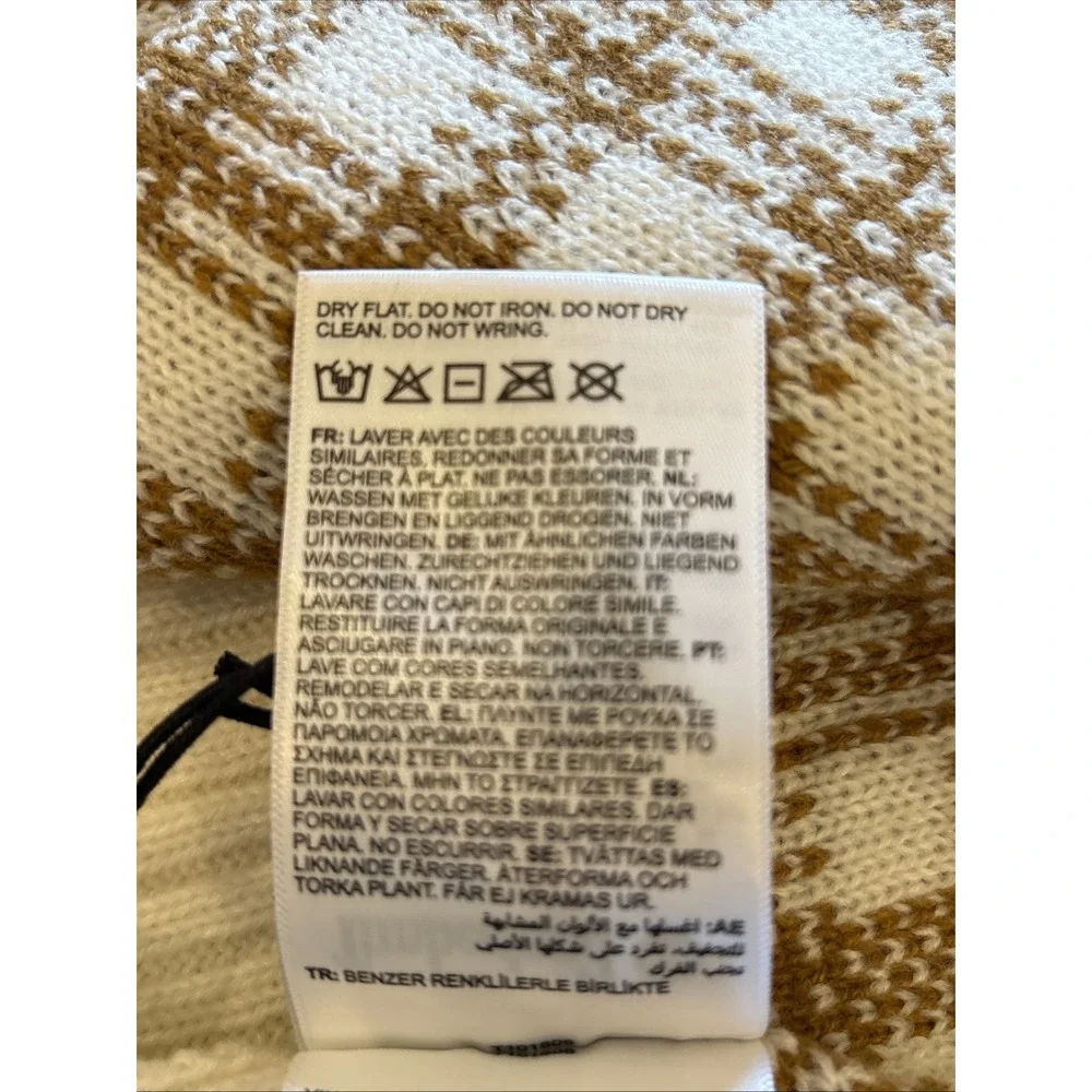 Timberland Scarf NWT Wheat Plaid One Size Winter Fall Logo T101808